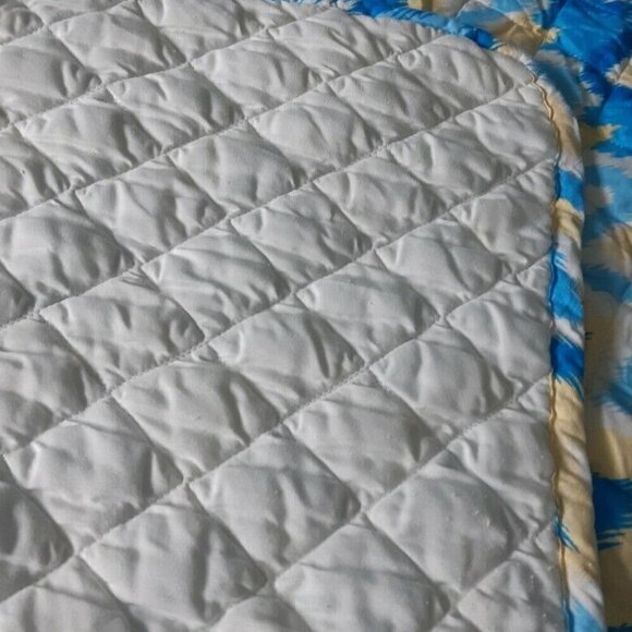 VTG color burst quilted blanket coverlet bedspread beachy silky feel Dbl Full - Picture 6 of 9